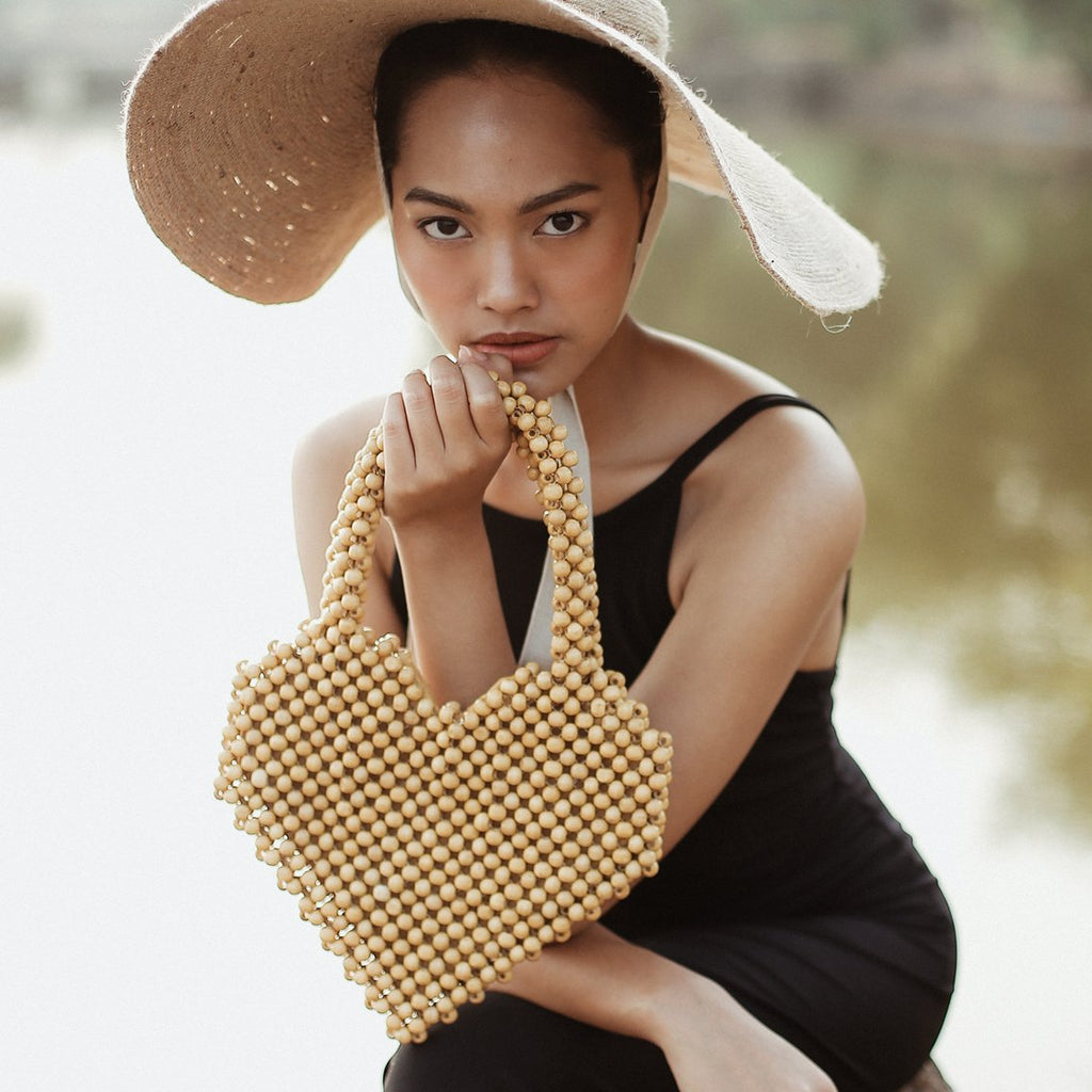Wood-Beaded Bag