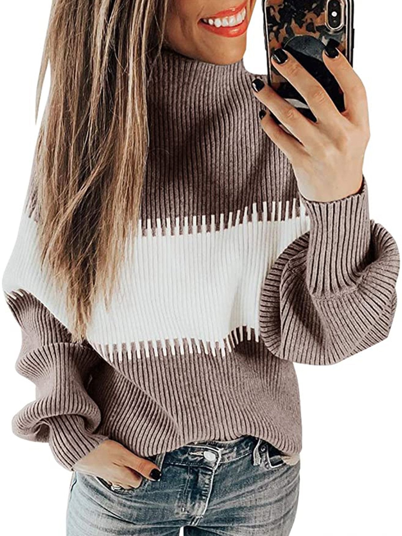 Patchwork Long Sleeve Sweater