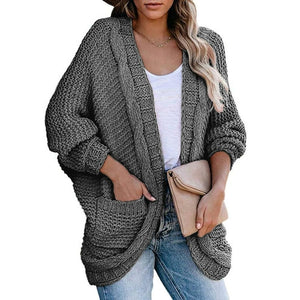 Batwing Sleeve Knitted Cardigan Coat