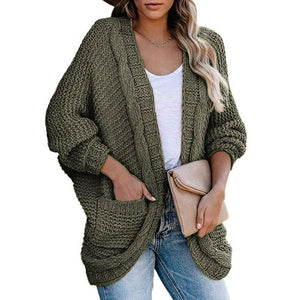 Batwing Sleeve Knitted Cardigan Coat