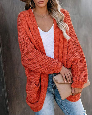 Batwing Sleeve Knitted Cardigan Coat