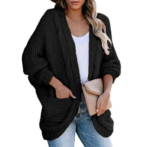 Batwing Sleeve Knitted Cardigan Coat