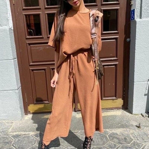 2 Piece Drawstring Wide Leg Set