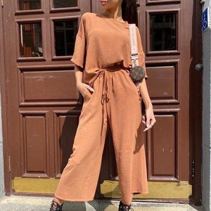 2 Piece Drawstring Wide Leg Set