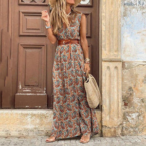 Summer  Short Sleeve Long Dress