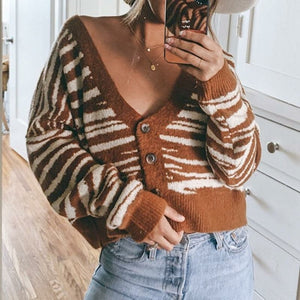 Brown Stripe Cardigan