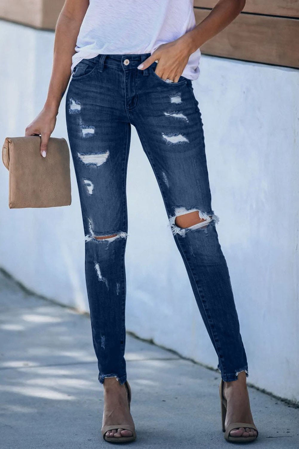 Fashion Distressed Skinny Jeans