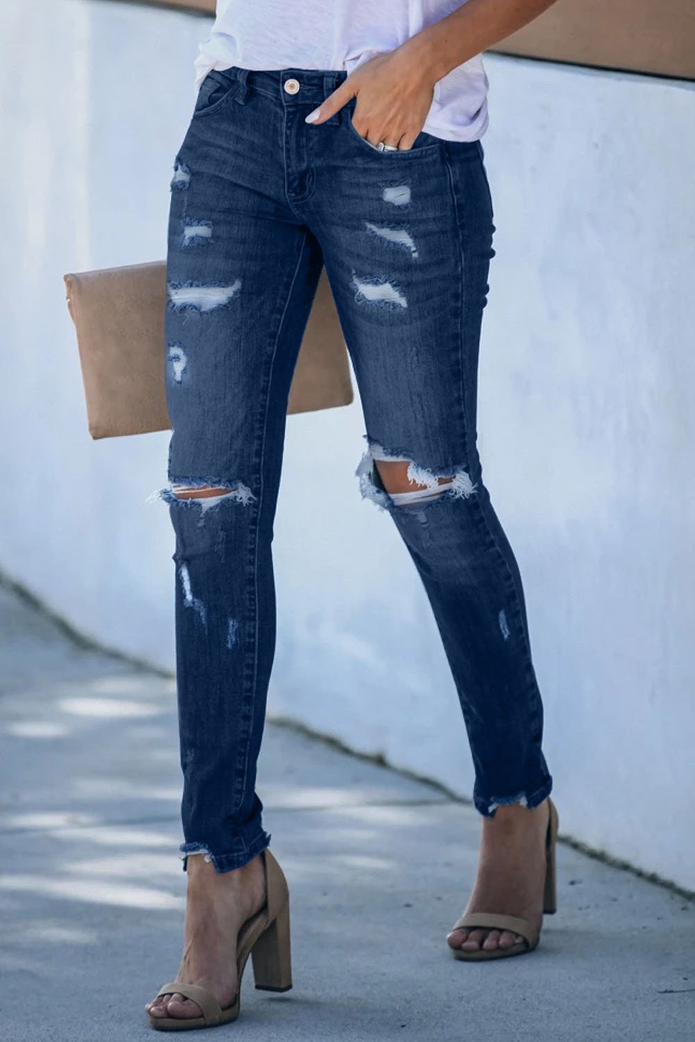 Fashion Distressed Skinny Jeans