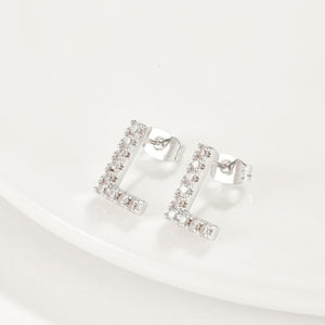 Crystals Pave Letter Stud Monogram Earrings