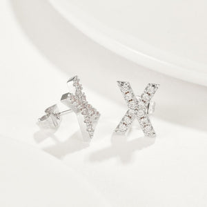 Crystals Pave Letter Stud Monogram Earrings