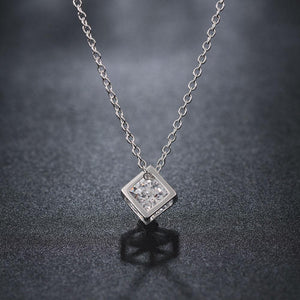 Rubix Cube Necklace in 18K White Gold