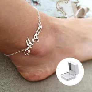 Stainless Steel Custom Name Anklet Rose Gold