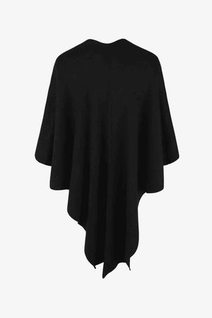 Surplice Neck Pom-Pom Trim Poncho